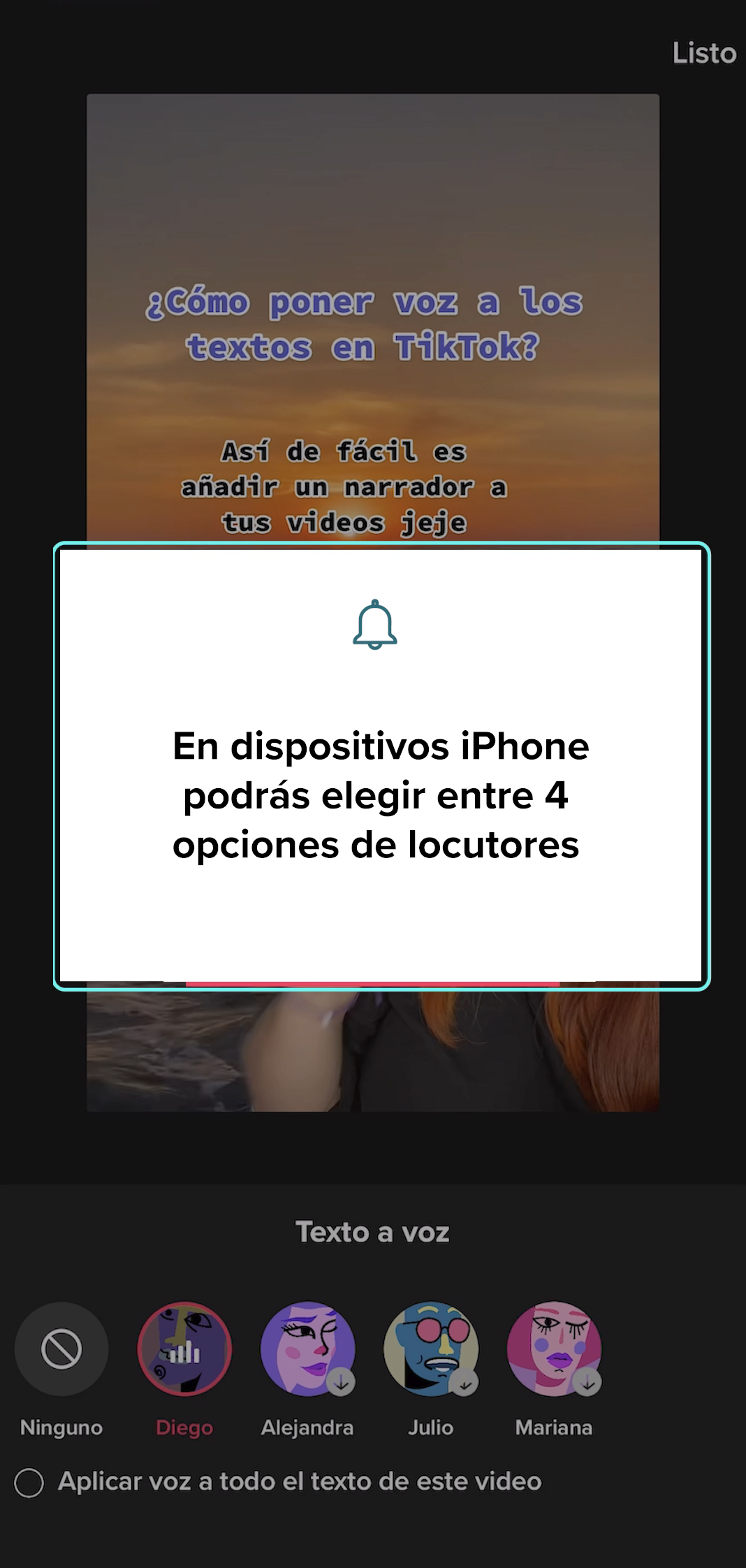 En dispositivos iPhone podrás elegir entre 4 opciones de locutores, mientras que si tu celular es Android solo podrás escuchar la voz de Diego.